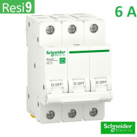 Автоматический выключатель 3Р 6А, C, 6кА, Schneider Electric RESI9 (R9F12306)